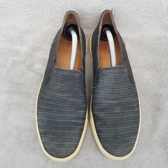 Frye Shoes Womens Size 6 Gemma Gray Leather Slip On Sneaker *Read* - Picture 4 of 11